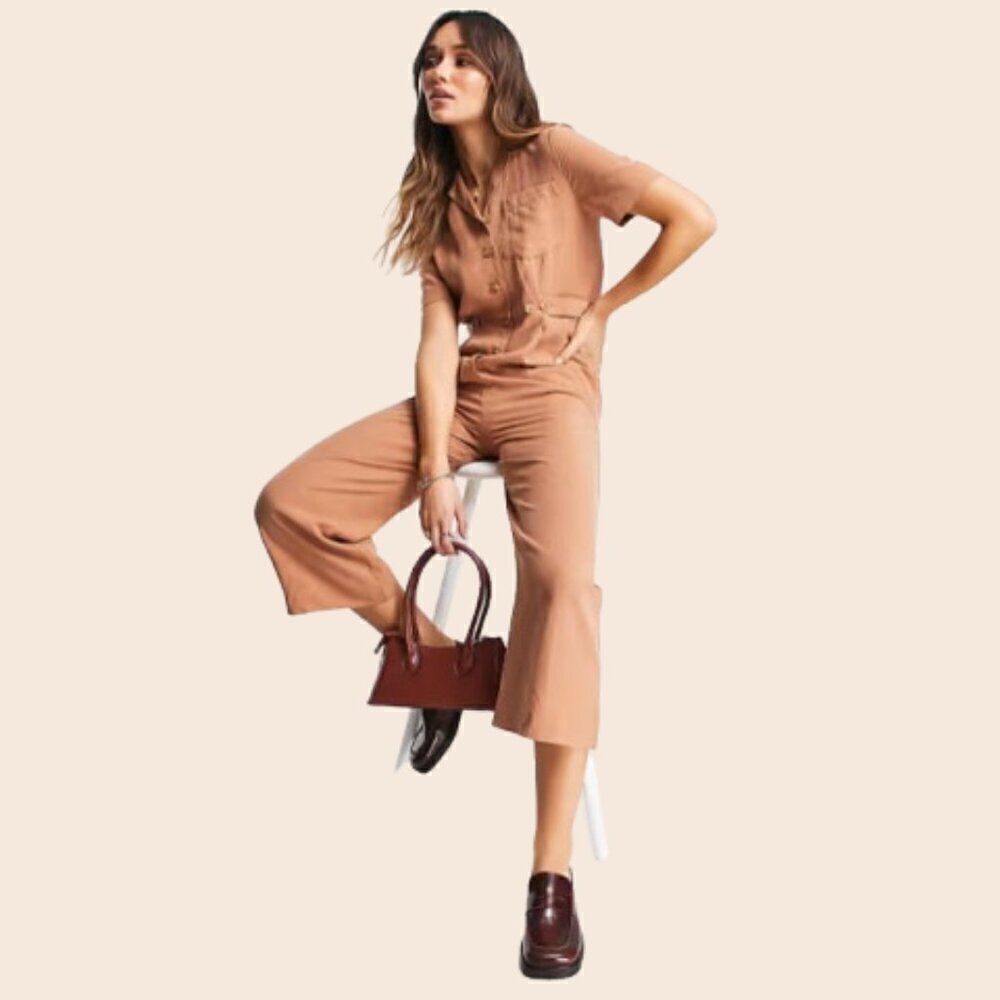 Whistles Amee relaxed jumpsuit in Rust Size 6